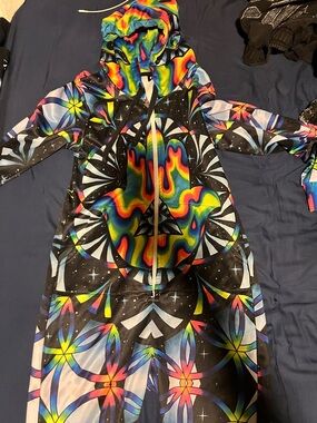 Women's Multicolor Psychedelic Hooded Jacket